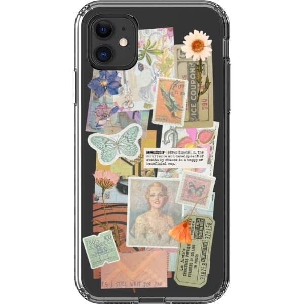 iPhone・スマホケース Society6 Polaroid Pixels VI (Crabapple) by Sarajea Serendipity Scraps Collage Clear Phone Case for Apple iPhone