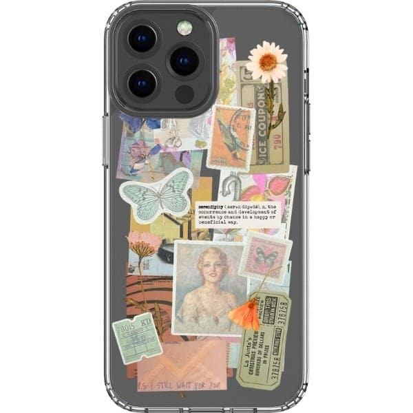 Serendipity Scraps Collage Clear Phone Case