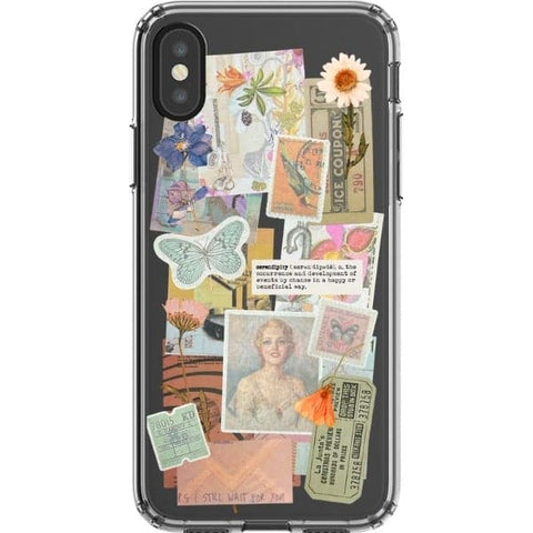iPhone X/XS Serendipity Scraps Collage Clear Phone Case - The Urban Flair