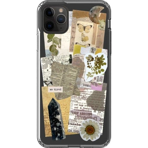 iPhone 11 Pro Max So Tired Scraps Collage Clear Phone Case - The Urban Flair