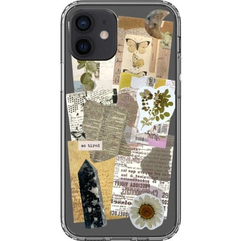 iPhone 12 So Tired Scraps Collage Clear Phone Case - The Urban Flair