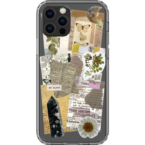 iPhone 12 Pro So Tired Scraps Collage Clear Phone Case - The Urban Flair