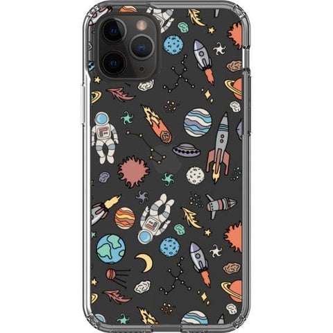iPhone 11 Pro Space Doodles Clear Phone Case - The Urban Flair