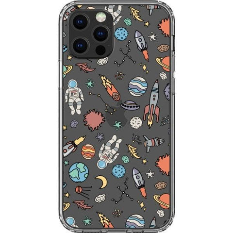 iPhone 13 Pro Space Doodles Clear Phone Case - The Urban Flair