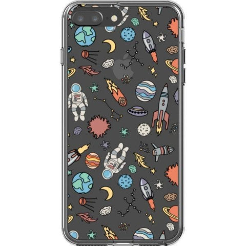 iPhone 7 Plus/8 Plus Space Doodles Clear Phone Case - The Urban Flair