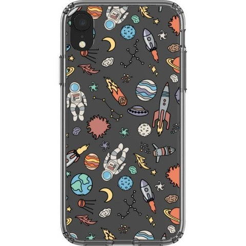 iPhone XR Space Doodles Clear Phone Case - The Urban Flair