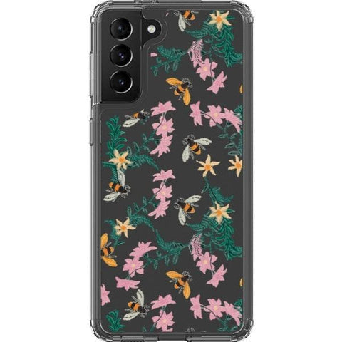 Galaxy S21 Stitched Bees Clear Phone Case - The Urban Flair