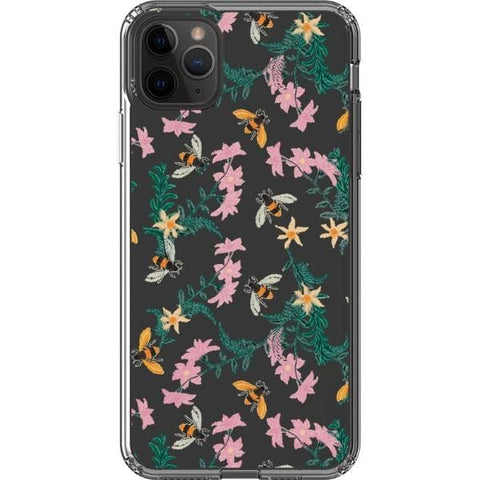 iPhone 11 Pro Max Stitched Bees Clear Phone Case - The Urban Flair