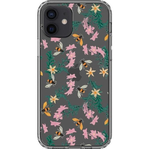 iPhone 12 Stitched Bees Clear Phone Case - The Urban Flair