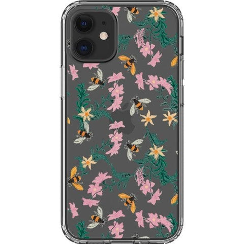 iPhone 12 Mini Stitched Bees Clear Phone Case - The Urban Flair