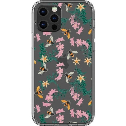 iPhone 12 Pro Stitched Bees Clear Phone Case - The Urban Flair