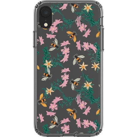 iPhone XR Stitched Bees Clear Phone Case - The Urban Flair