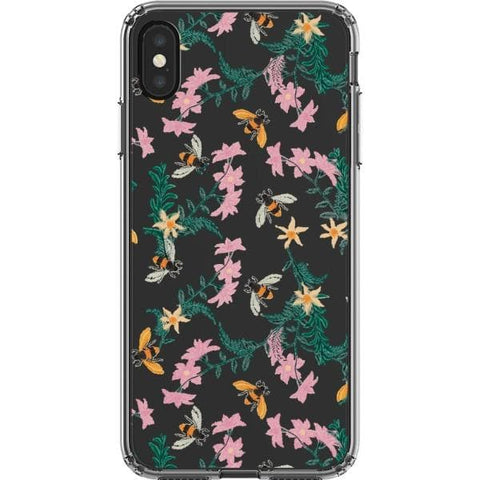 iPhone XS Max Stitched Bees Clear Phone Case - The Urban Flair