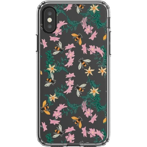 iPhone X/XS Stitched Bees Clear Phone Case - The Urban Flair