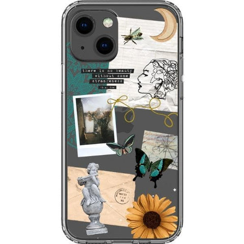 iPhone 13 Mini Strange Abstract Clippings Clear Phone Case - The Urban Flair