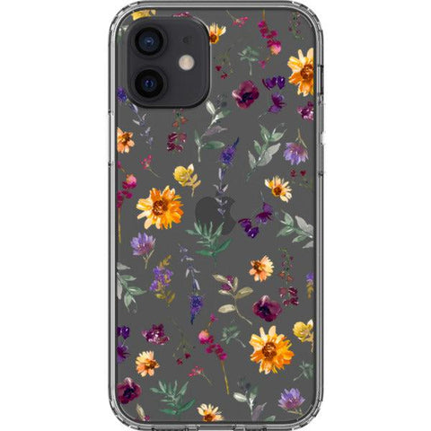 Sunflowers & Wild Flowers Clear Phone Case iPhone 12 exclusively offered by The Urban Flair