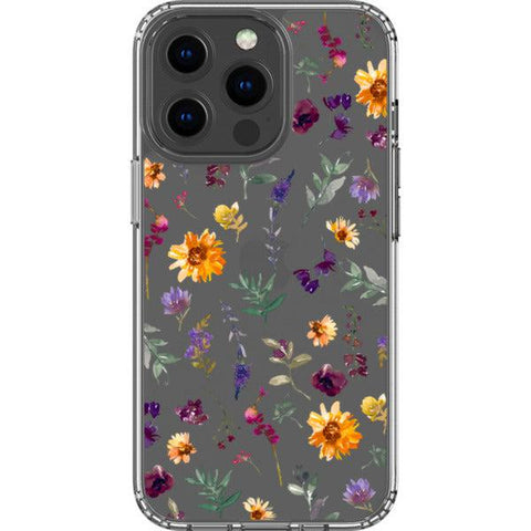 Sunflowers & Wild Flowers Clear Phone Case iPhone 13 Pro exclusively offered by The Urban Flair