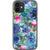 Teal Watercolor Flowers Clear Phone Case iPhone 12 exclusively offered by The Urban Flair
