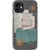 iPhone 12 Mini Teal Winter Scraps Collage Clear Phone Case - The Urban Flair