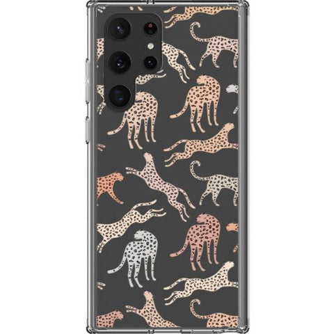 Trendy Pale Leopard Clear Phone Case Galaxy S22 Ultra exclusively offered by The Urban Flair
