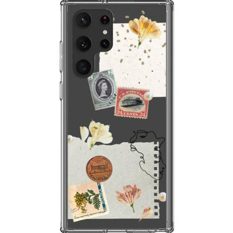 Vintage Aesthetic Scraps Clear Phone Case for your Galaxy S22 Ultra exclusively at The Urban Flair