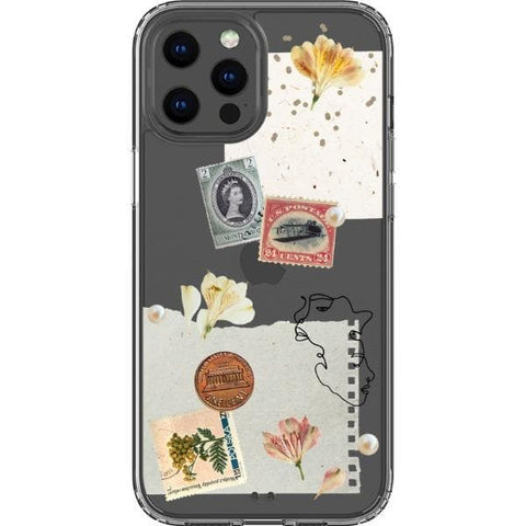 Vintage Aesthetic Scraps Clear Phone Case for your iPhone 13 Pro Max exclusively at The Urban Flair