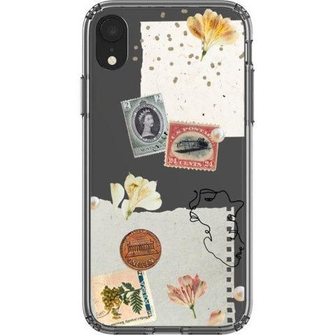 Vintage Aesthetic Scraps Clear Phone Case for your iPhone XR exclusively at The Urban Flair