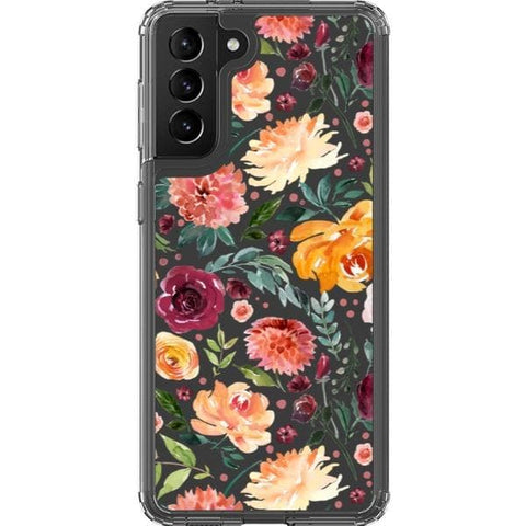 Galaxy S21 Watercolor Flowers Clear Phone Case - The Urban Flair