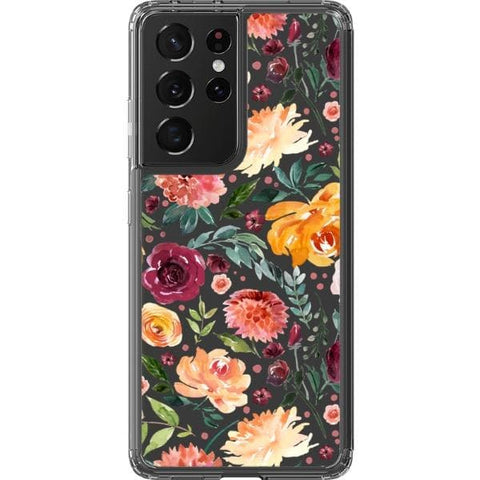 Galaxy S21 Ultra Watercolor Flowers Clear Phone Case - The Urban Flair