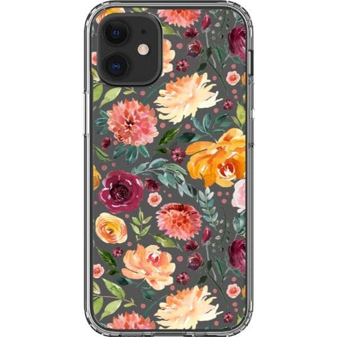iPhone 12 Mini Watercolor Flowers Clear Phone Case - The Urban Flair