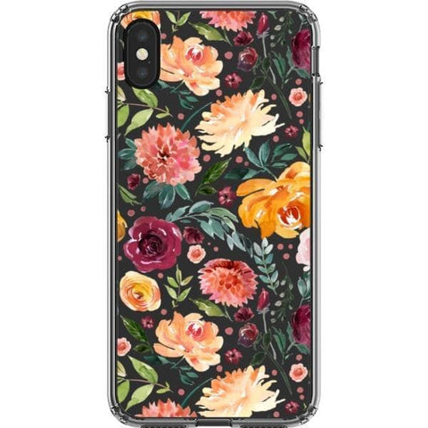 iPhone XS Max Watercolor Flowers Clear Phone Case - The Urban Flair