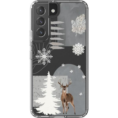 Winter Deer Collage Clear Phone Case Galaxy S22 exclusively offered by The Urban Flair