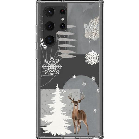 Winter Deer Collage Clear Phone Case Galaxy S22 Ultra exclusively offered by The Urban Flair