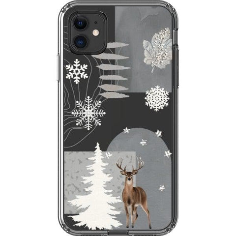 iPhone 11 Winter Deer Collage Clear Phone Case - The Urban Flair