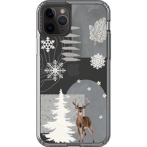 iPhone 11 Pro Winter Deer Collage Clear Phone Case - The Urban Flair