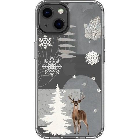 iPhone 13 Winter Deer Collage Clear Phone Case - The Urban Flair
