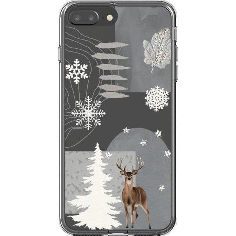 iPhone 7 Plus/8 Plus Winter Deer Collage Clear Phone Case - The Urban Flair