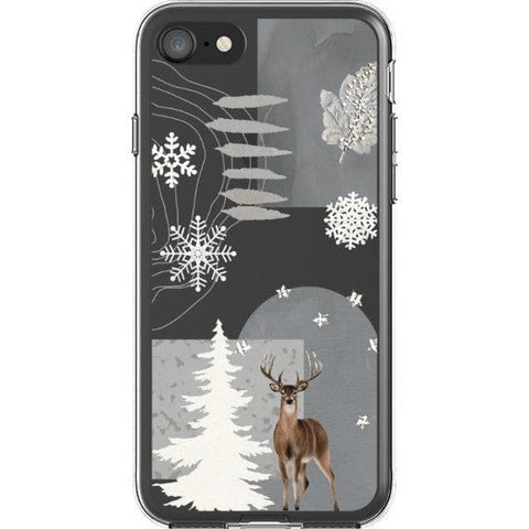 iPhone 7/8/SE 2020 Winter Deer Collage Clear Phone Case - The Urban Flair