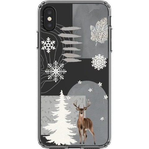 iPhone XR Winter Deer Collage Clear Phone Case - The Urban Flair