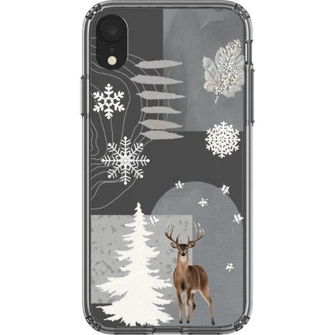 iPhone XS Max Winter Deer Collage Clear Phone Case - The Urban Flair