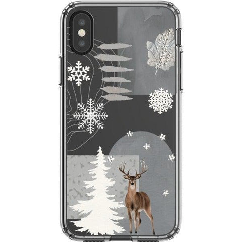 iPhone X/XS Winter Deer Collage Clear Phone Case - The Urban Flair