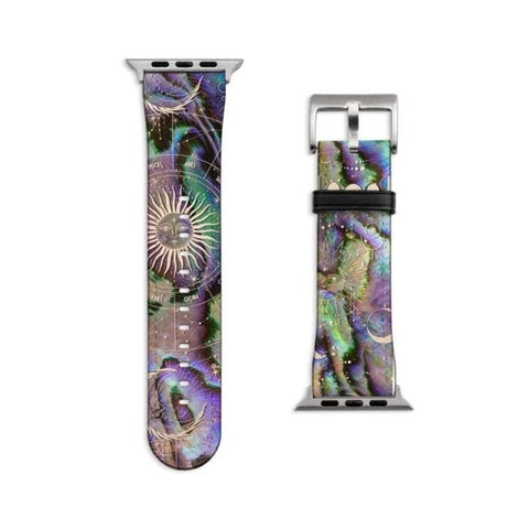 Shop The Abalone Shell Zodiac Apple Watch Band Exclusively at The Urban Flair - Trendy Faux/Vegan Leather iWatch Straps - Affordable Replacements Bands For Women