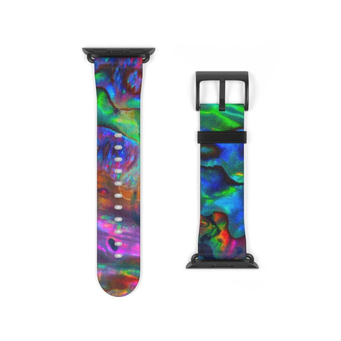 Shop The Abalone Texture Print Apple Watch Band Exclusively at The Urban Flair - Trendy Faux/Vegan Leather iWatch Straps - Affordable Replacements Bands For Women