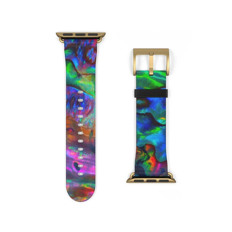 Shop The Abalone Texture Print Apple Watch Band Exclusively at The Urban Flair - Trendy Faux/Vegan Leather iWatch Straps - Affordable Replacements Bands For Women