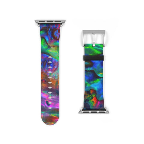 Shop The Abalone Texture Print Apple Watch Band Exclusively at The Urban Flair - Trendy Faux/Vegan Leather iWatch Straps - Affordable Replacements Bands For Women