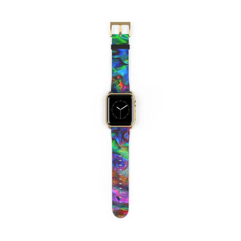Shop The Abalone Texture Print Apple Watch Band Exclusively at The Urban Flair - Trendy Faux/Vegan Leather iWatch Straps - Affordable Replacements Bands For Women Feat
