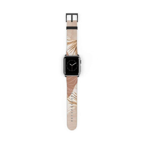 Shop The Abstract Boho Leaves Apple Watch Band Exclusively at The Urban Flair - Trendy Faux/Vegan Leather iWatch Straps - Affordable Replacements Bands For Women