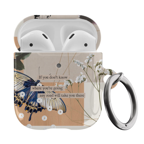 Shop The Abstract Butterfly Collage Airpods Case Exclusively at The Urban Flair - Trendy Aesthetic Covers Available For Your Original Apple AirPods and AirPods Pro Feat