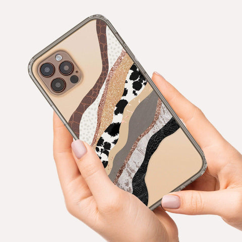 Abstract Clear Case With Cow Print For iPhone 12 Mini 11 Pro XR XS Max 7 8 Plus SE 2020 Galaxy S21 Ultra S20 Fe Cover With Aesthetic Design Feat