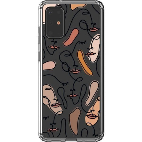 Galaxy S20 Plus Color Block Abstract Line Art Faces Clear Phone Cases - The Urban Flair